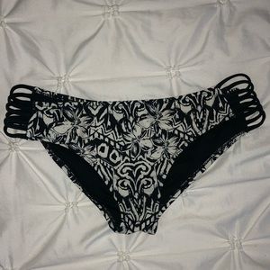 Black and White Flower Bikini Bottoms